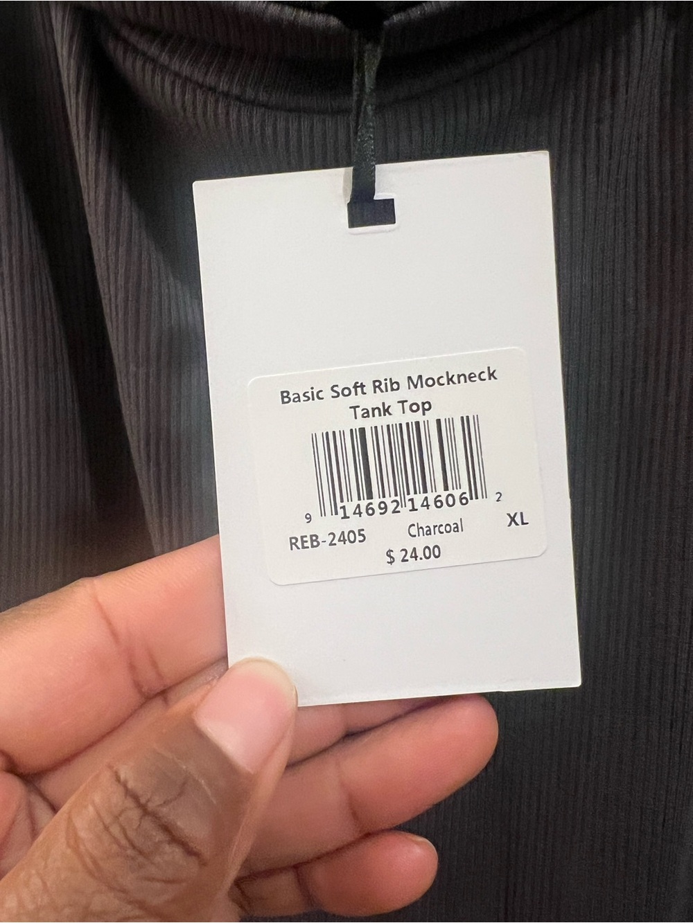 NWT Basic Soft Rib Mockneck Tank Top - Picture 4 of 5